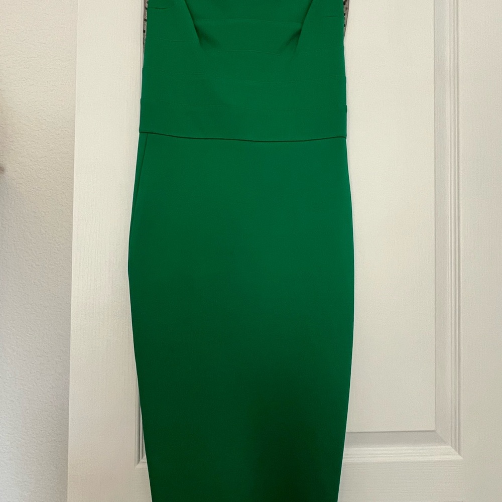 Green Sheath Spaghetti Strap Cocktail Dress